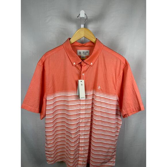 Original Penguin Short Sleeve Button Up NEW 100% Cotton Men's Size XL - Picture 2 of 8